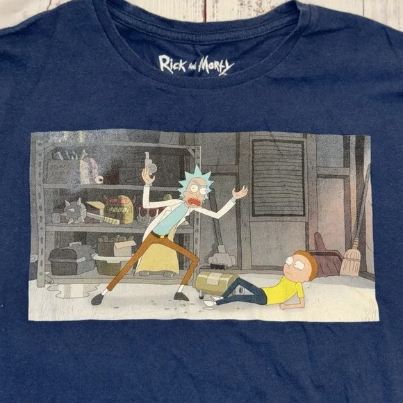 Adult Swim Rick and Morty T-Shirt Size Medium Blue - Picture 2 of 6